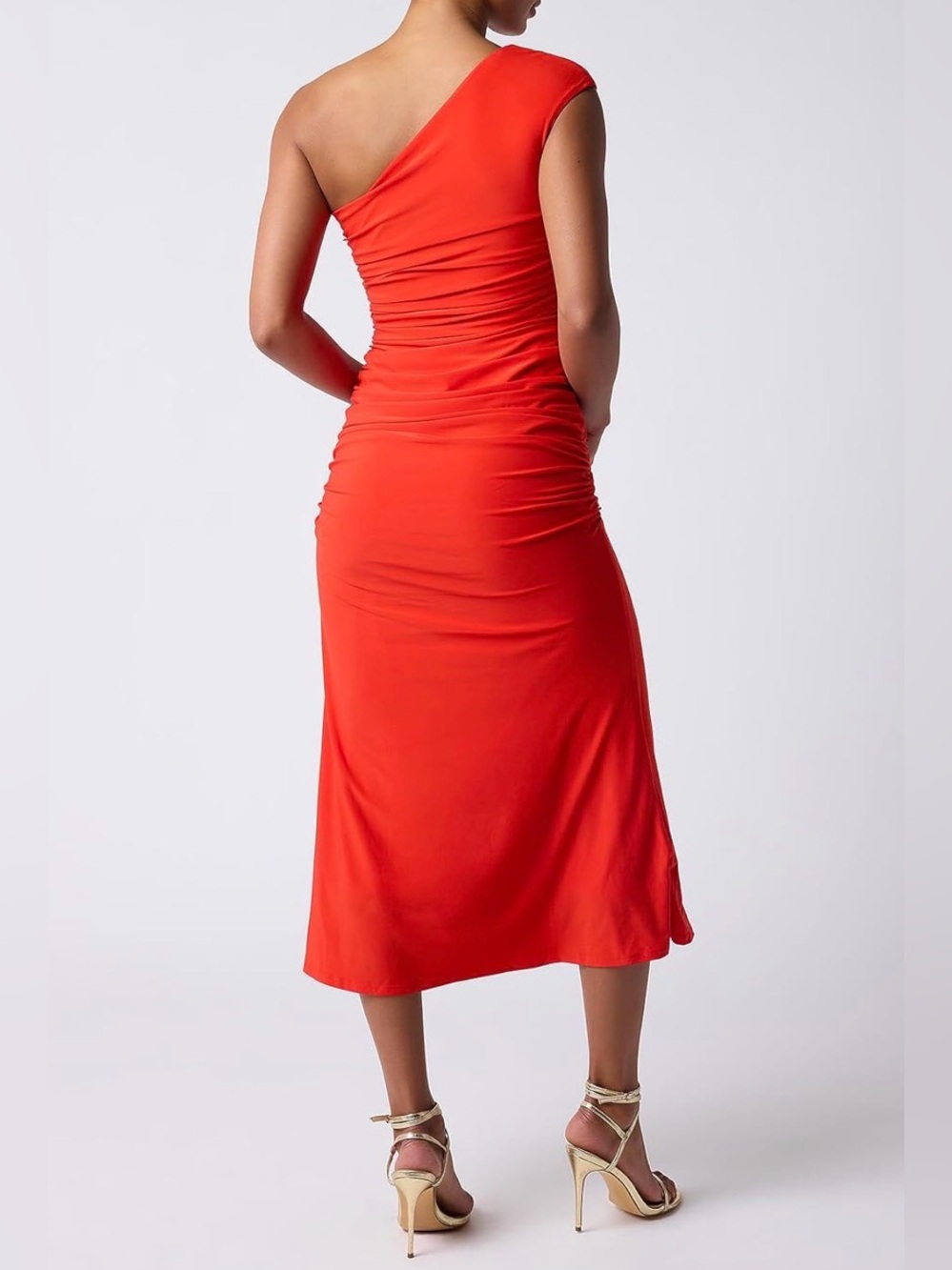 Lulus Ruched Midi Dress - Picture 2 of 3